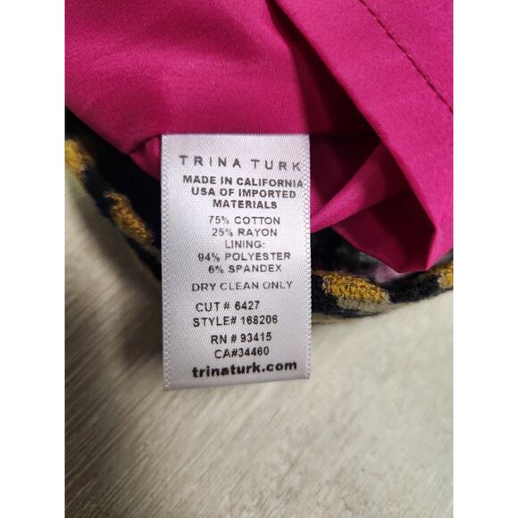 Trina Turk Red & Black Stripe Rico Striped Mini Skirt Multicolor Size 4 - Picture 8 of 9